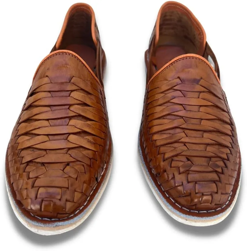 Mexico en la Piel Leather Shoes for Mens, Pull on Comfortable Loafers