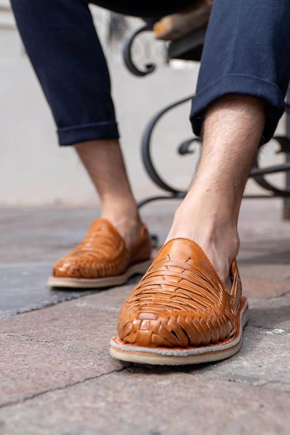 Mexico en la Piel Leather Shoes for Mens, Pull on Comfortable Loafers