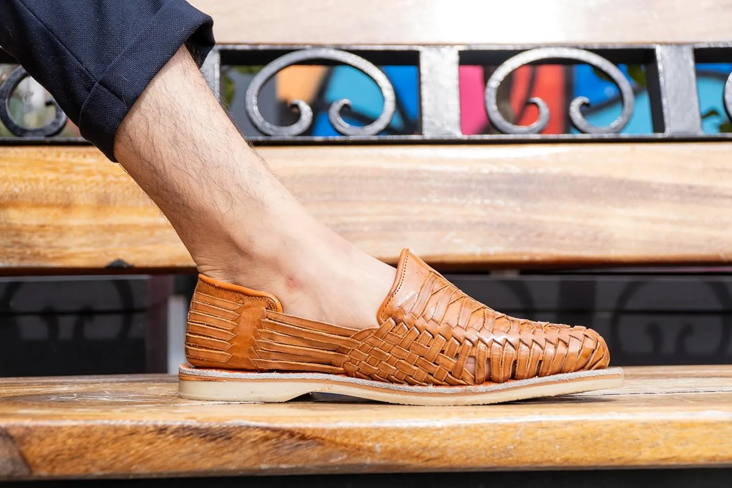 Mexico en la Piel Leather Shoes for Mens, Pull on Comfortable Loafers