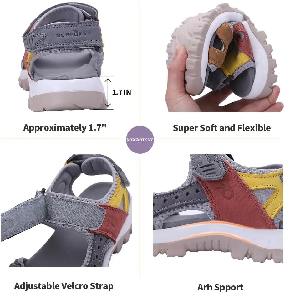 MGGMOKAY Women's Hiking Sandals Open Toe Outdoor Sports Sandals Casual Beach Sandals