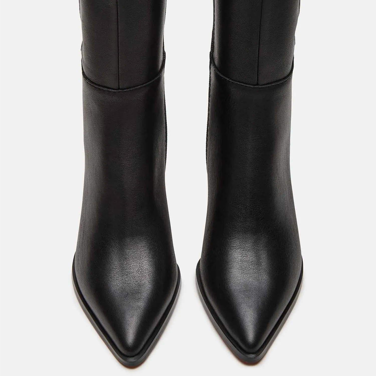 MICIFA Burgundy Kitten Heel Knee High Boots for Women Side Zipper Tall Leather Boots Pointed Toe Fall Dress Boots