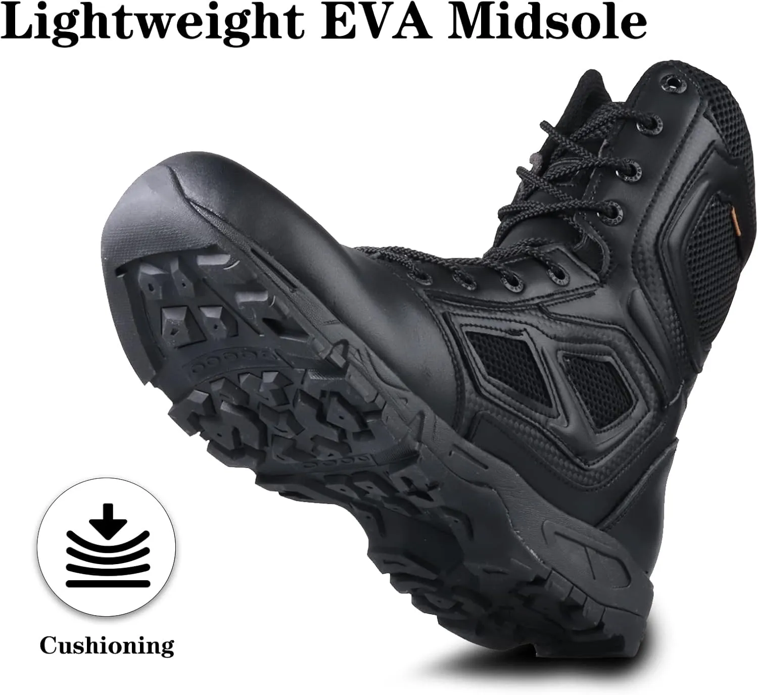 Military Boots for Men YKK Zipper Tactical Boots Lightweight Work Boots Breathable Desert Boots Comfortable Walk Boots Hiking Boots Security Boots