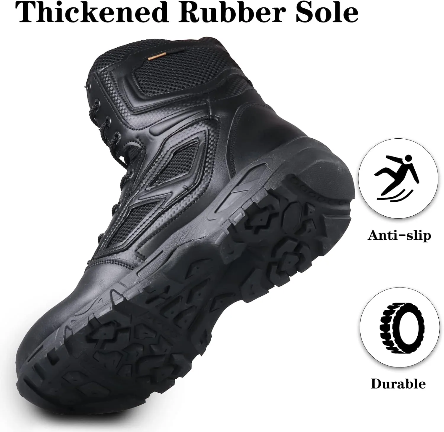 Military Boots for Men YKK Zipper Tactical Boots Lightweight Work Boots Breathable Desert Boots Comfortable Walk Boots Hiking Boots Security Boots