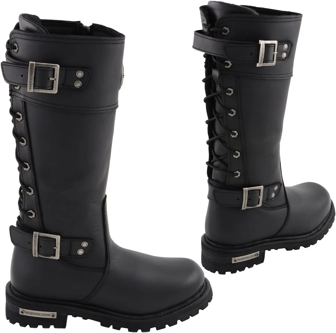 Milwaukee Leather Women's Tall Knee-High Premium Leather Motorcycle Riding Biker Boots Collection MBL - 8.5