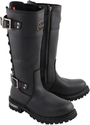 Milwaukee Leather Women's Tall Knee-High Premium Leather Motorcycle Riding Biker Boots Collection MBL - 8.5