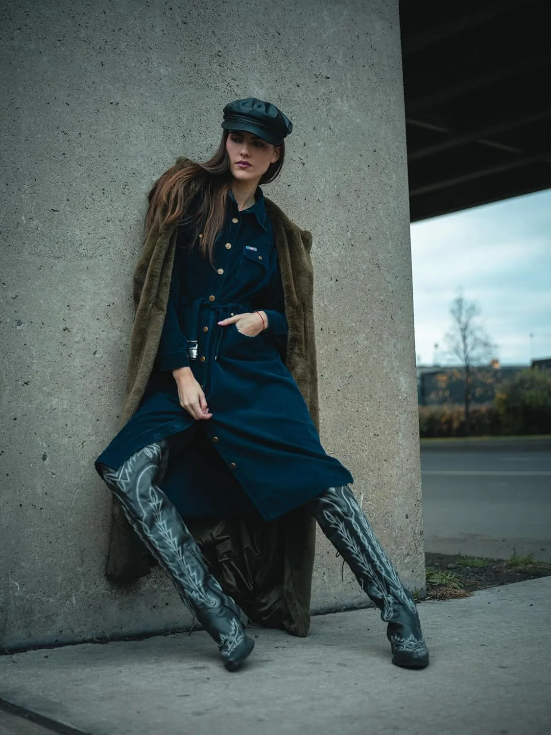 MissHeel Over the Knee Cowboy Boots for Women Adjustable Thigh High Cowgirl Boots