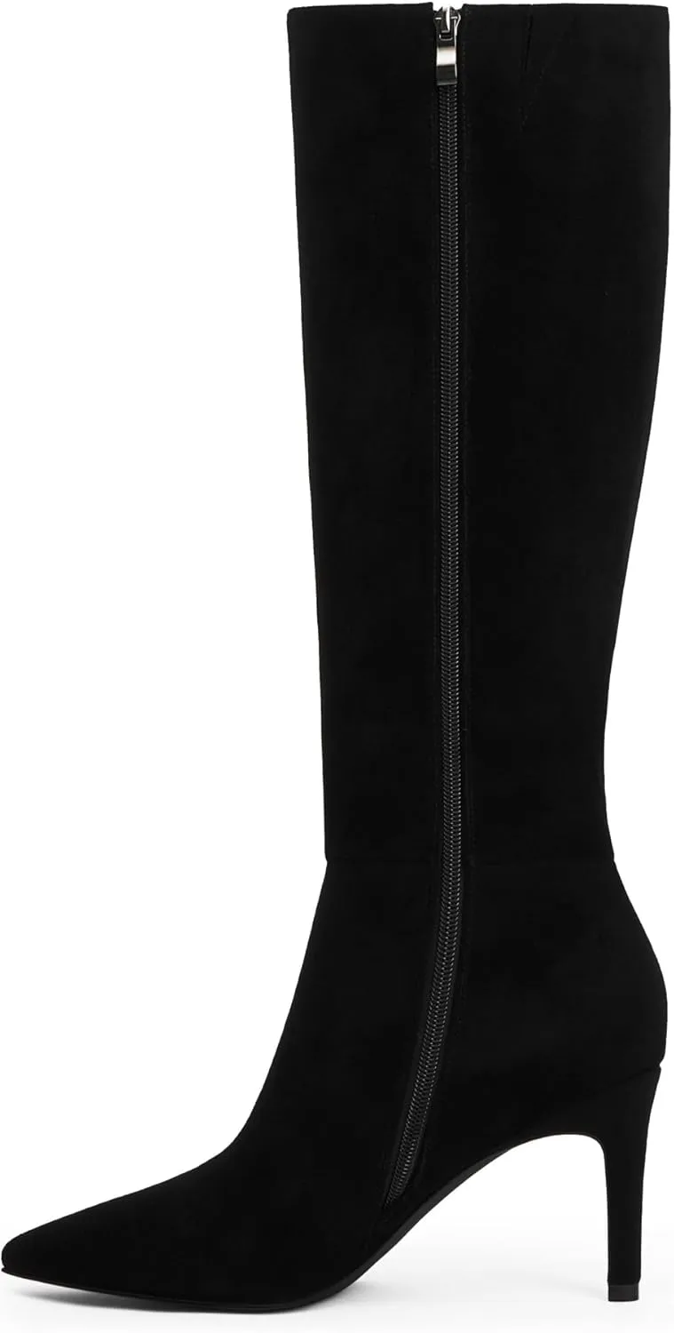 Modatope Knee High Boots Women Pointed Toe Tall Boots Stiletto High Heel Long Boots Side Zipper Dress Fashion Boots Shoes
