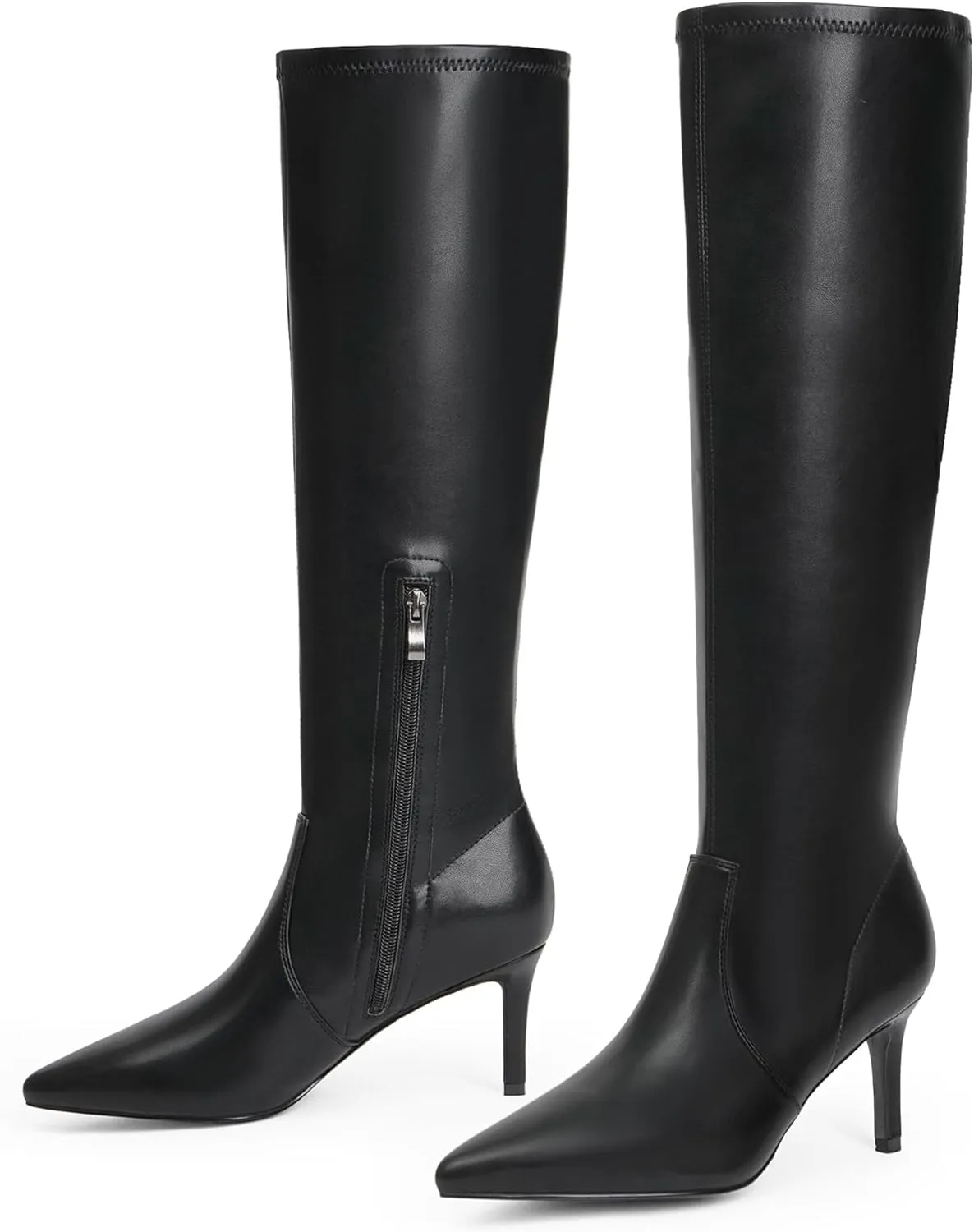 Modatope Knee High Boots Women Pointed Toe Tall Boots Stiletto High Heel Long Boots Side Zipper Dress Fashion Boots Shoes