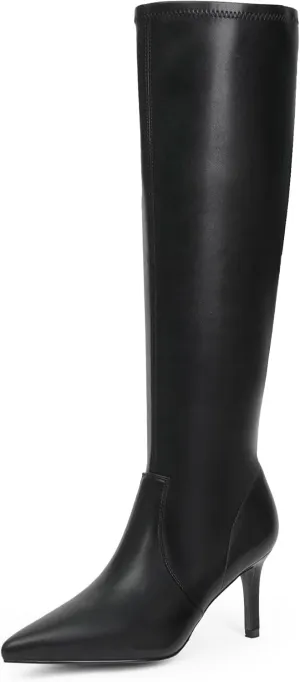 Modatope Knee High Boots Women Pointed Toe Tall Boots Stiletto High Heel Long Boots Side Zipper Dress Fashion Boots Shoes