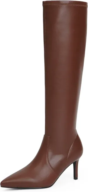 Modatope Knee High Boots Women Pointed Toe Tall Boots Stiletto High Heel Long Boots Side Zipper Dress Fashion Boots Shoes