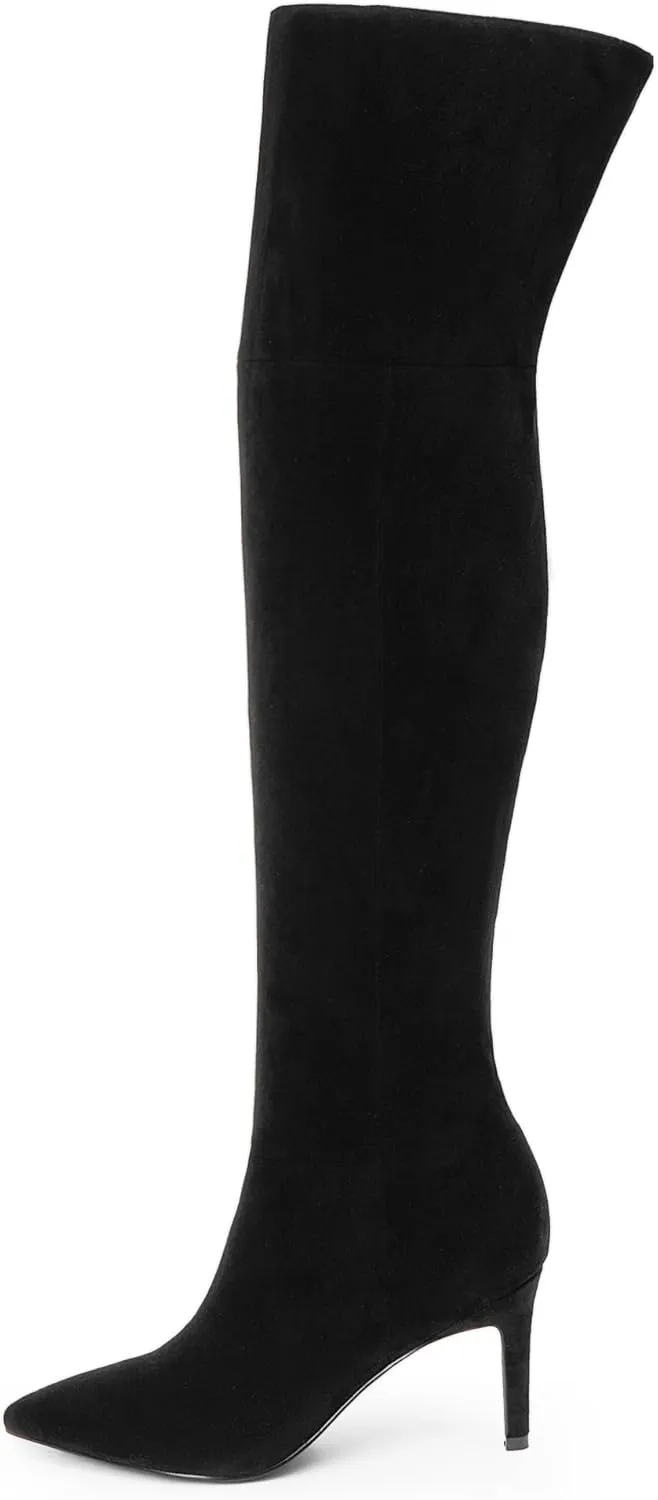 Modatope Thigh High Boots for Women Over The Knee Sexy Pointed Toe High Heel Boots Side Zipper Long Boots
