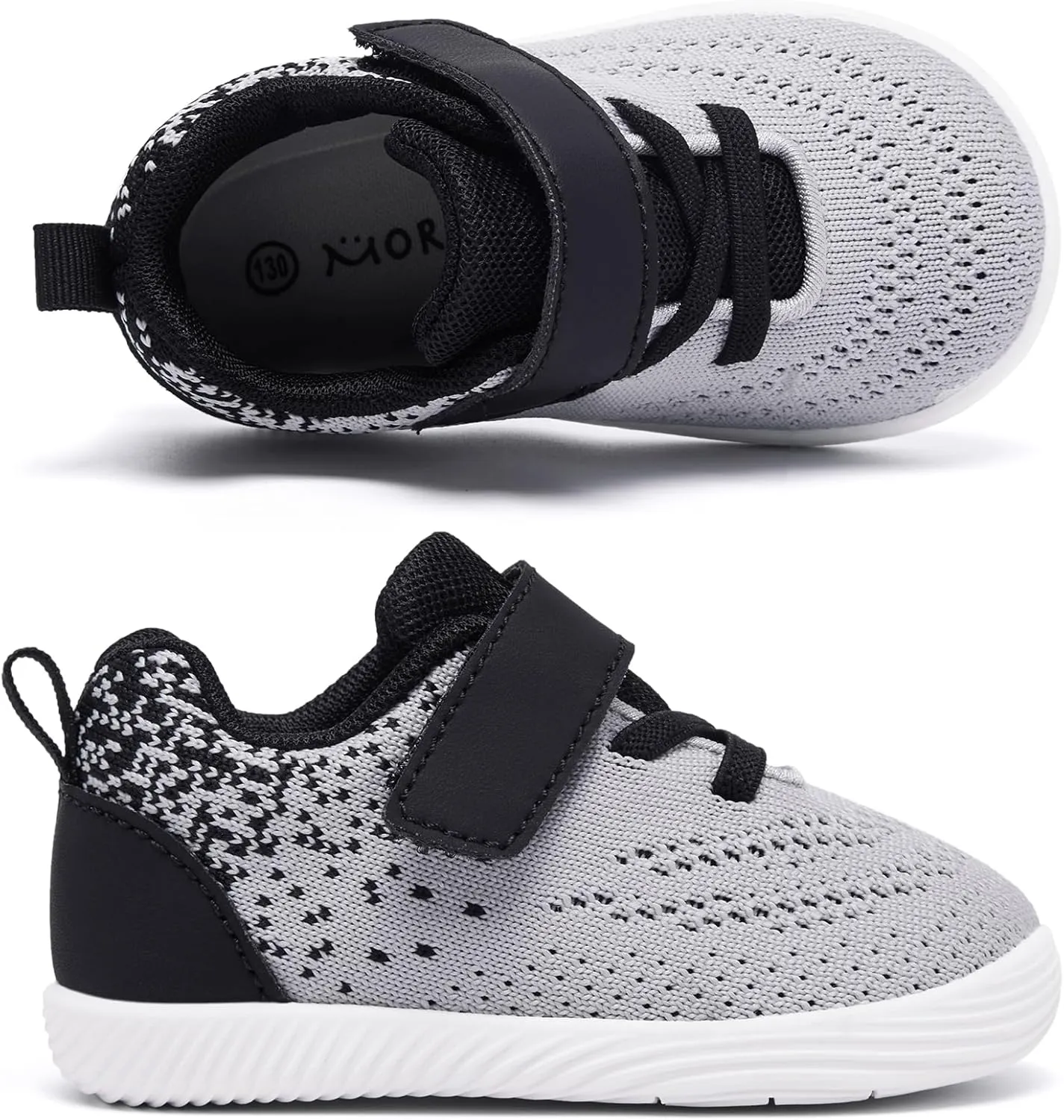 MORENDL Toddler Sneakers Baby Boys & Girls Barefoot Shoes Lightweight Breathable Walking Running Tennis Athletic Sport Shoes