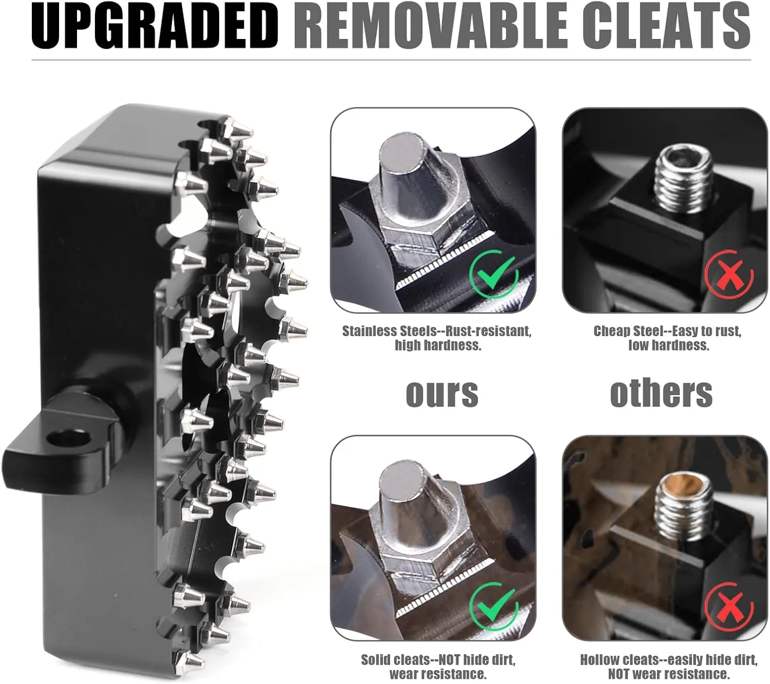 Motorcycle Upgrade Foot Pegs For Harley,360 Degree Adjustable MX Cruiser Footrest Wide Rest Pedal Bobber Pedals,Compatible Dyna,Fatboy,Iron 883,Sportster,Street Bob