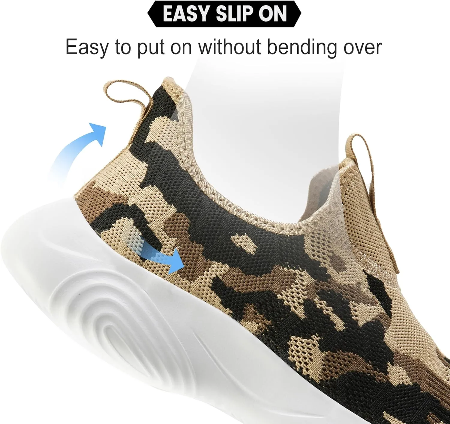 MRIP Mens Slip On Walking Shoes Lightweight Non Slip Gym Workout Running Shoes Mesh Breathable Cushion Fashion Tennis Athletic Casual Sneakers