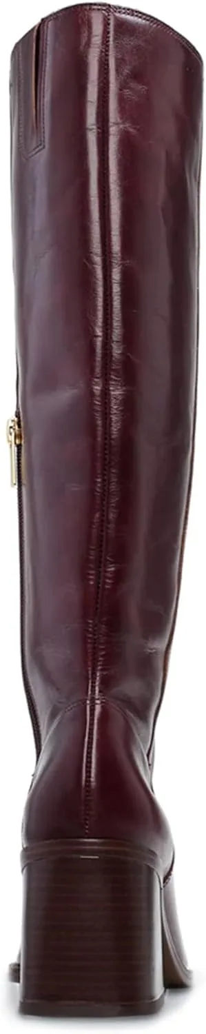 MUCCCUTE Knee High Boots for Women - Square Toe Chunky Block Heel Boots with Side Zipper Pull On Tall Boot