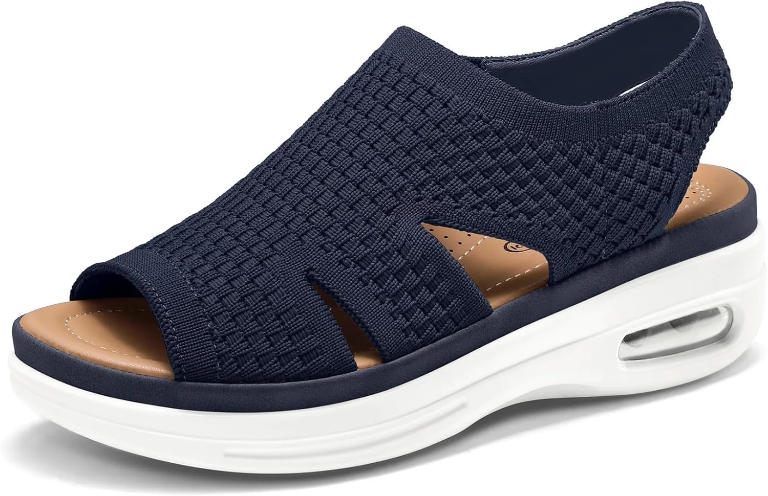 mysoft Womens Comfortable Walking Sandals Slip On Air Cushion Slingback Open Toe Platform Summer Shoes
