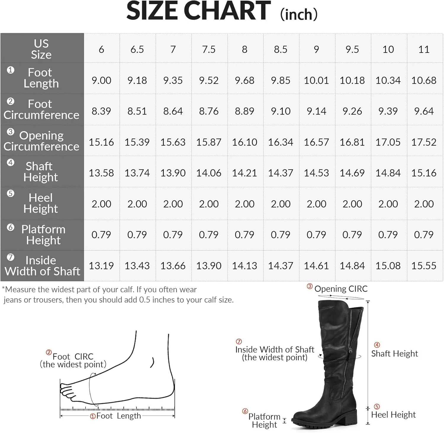 mysoft Women's Knee High Boots Side Zipper Lug Sole 2 Inch Stacked Chunky Heel Boots