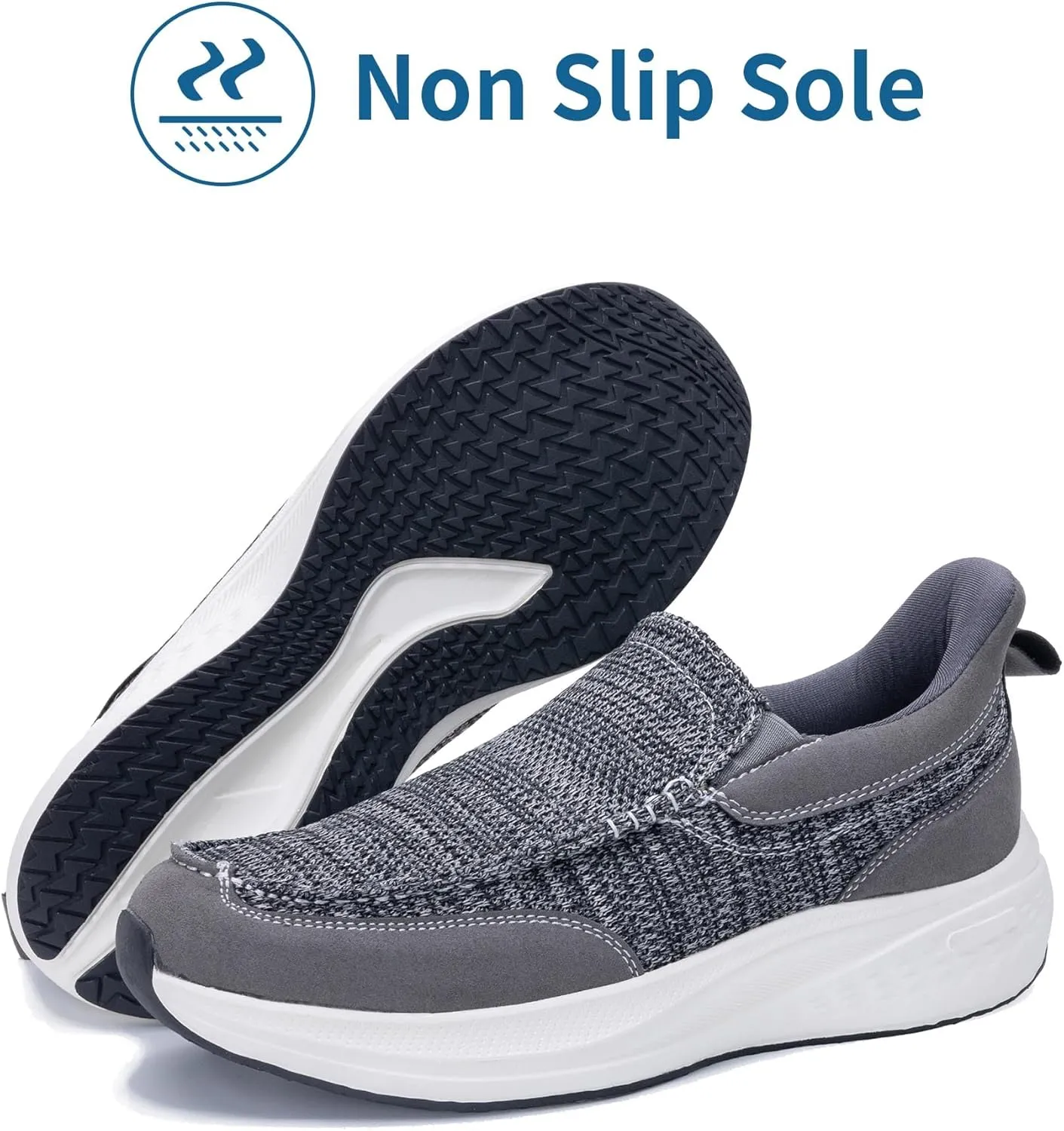 N BESUNEW Loafers for Men with Slip On/Comfortable Men's Arch Support Walking Shoes/Sneakers for Plantar Fasciitis US 7-13