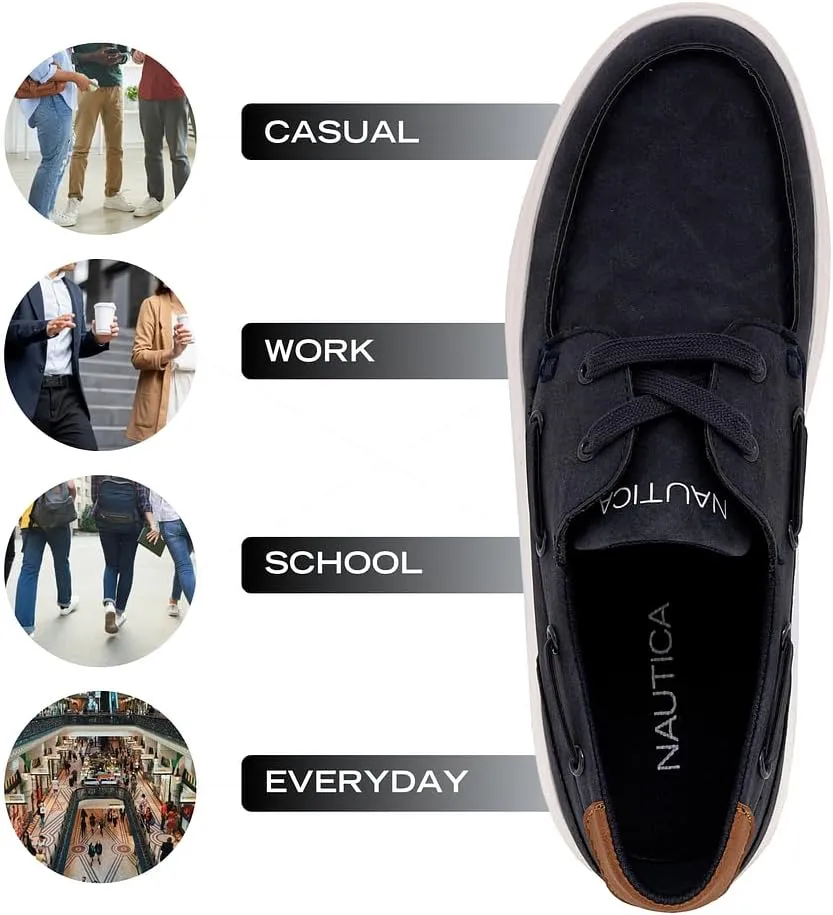 Nautica Men's Boat Shoe Casual Loafers Comfort Sneaker - Walking Moccasin (Slip-On/Lace-Up)