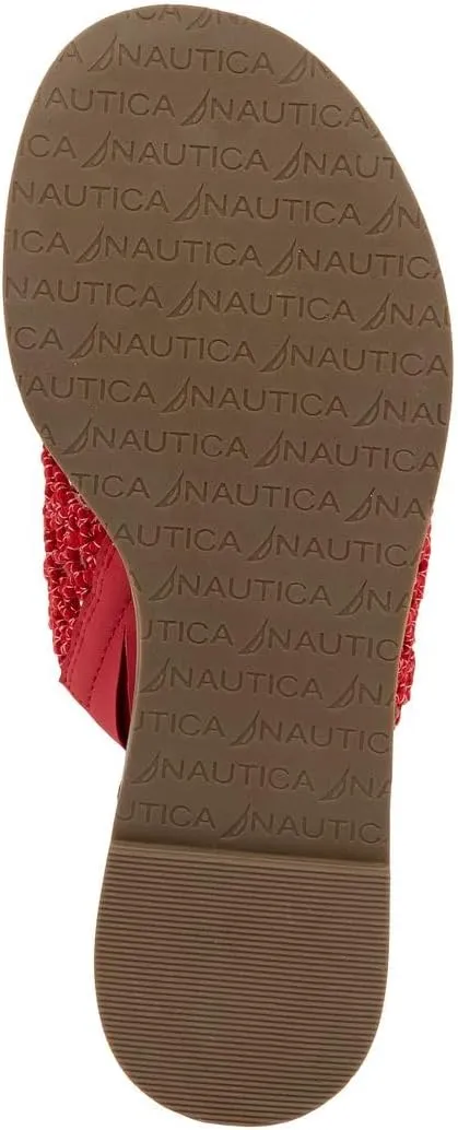Nautica Women’s Woven Strap Thong Sandals – Comfortable Flat Slip-On Flip-Flops for Beach, Travel, and Everyday Casual Wear
