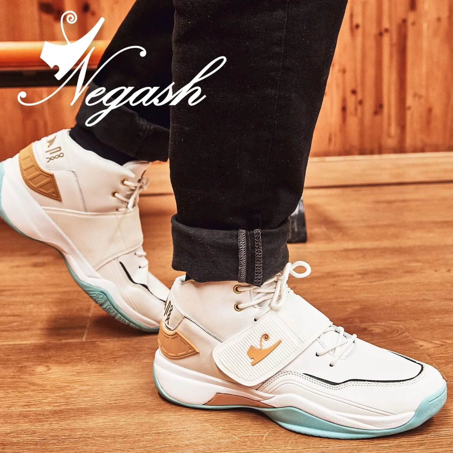 Negash Mens Basketball Shoes Non Slip Low Top Sneakers Breathable Cushioning Sports Shoes for Men