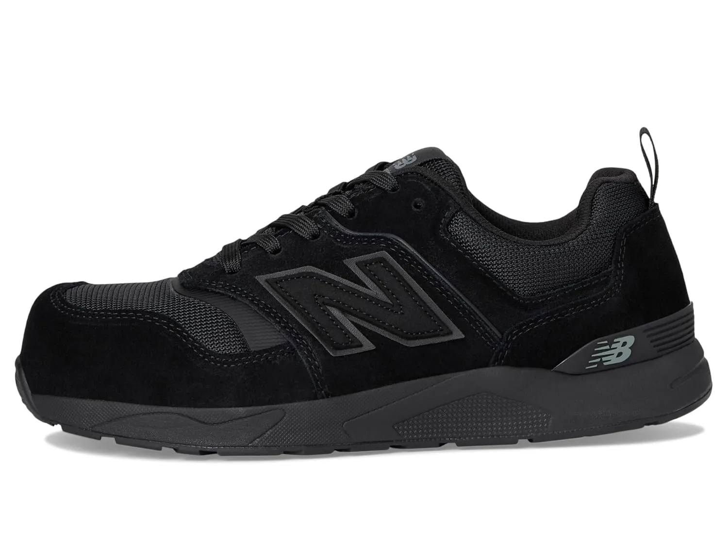 New Balance Men's Elite Lite Static Dissipative Medium Composite Toe, Industrial Work Shoe Lightweight & Slip Resistant, Black/Black, 12