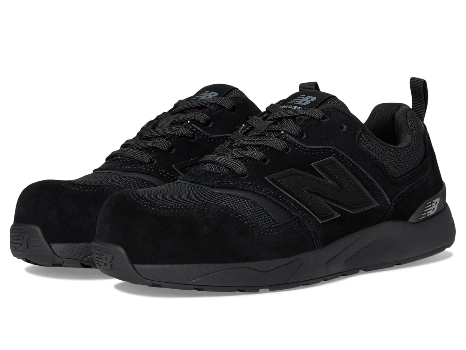 New Balance Men's Elite Lite Static Dissipative Medium Composite Toe, Industrial Work Shoe Lightweight & Slip Resistant, Black/Black, 12