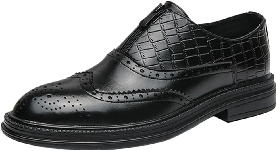 New Formal Shoes for Men Luxury Leather Brogue Mens Flats Shoes Casual British Style Oxfords Fashion Dress Loafers