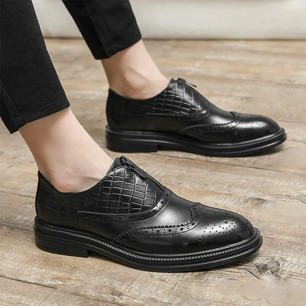 New Formal Shoes for Men Luxury Leather Brogue Mens Flats Shoes Casual British Style Oxfords Fashion Dress Loafers