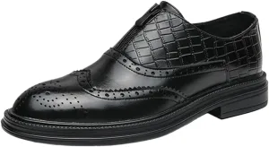 New Formal Shoes for Men Luxury Leather Brogue Mens Flats Shoes Casual British Style Oxfords Fashion Dress Loafers