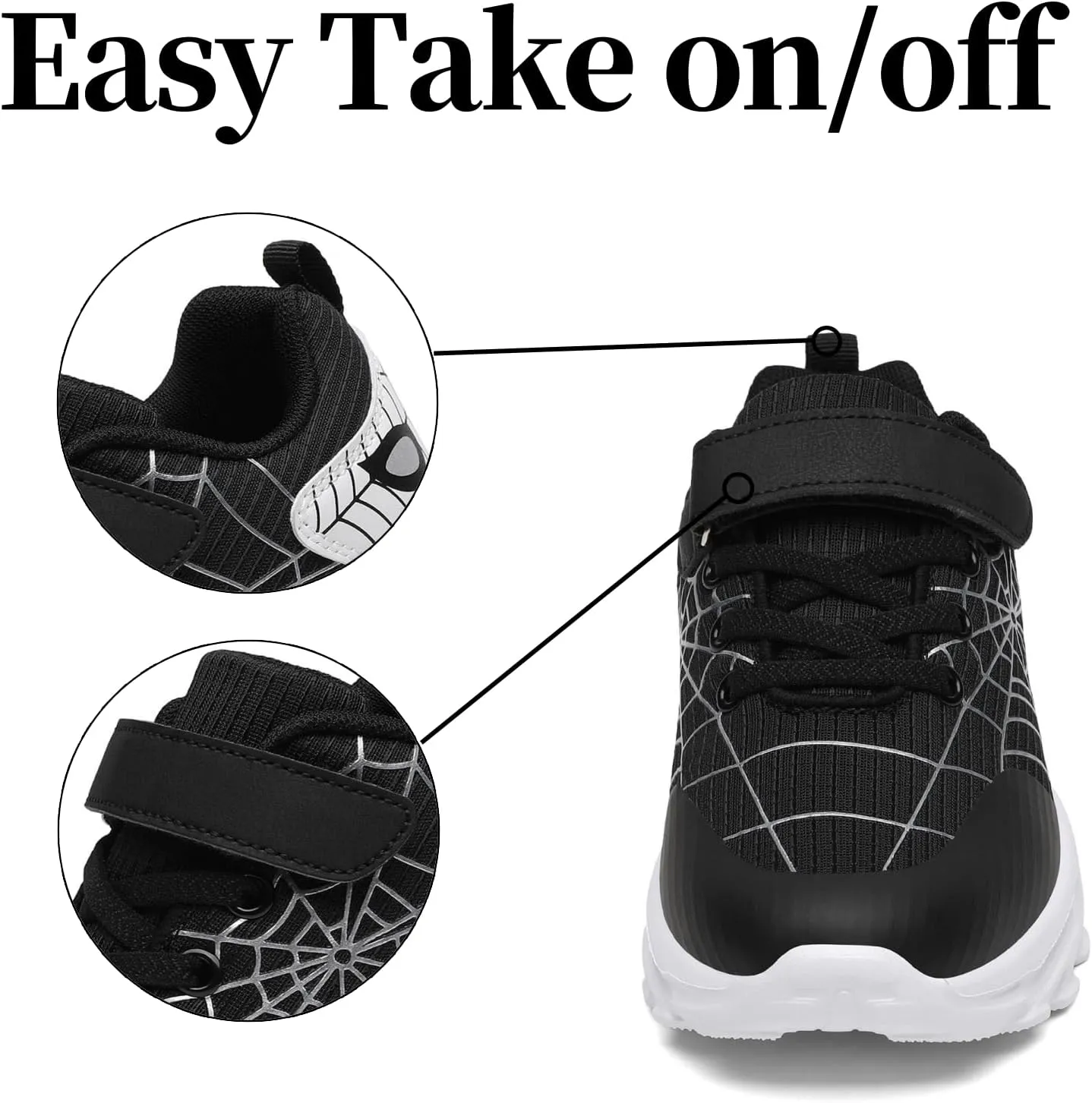 Nihaoya Kids Athletic Shoes Breathable Lightweight Sneakers for Boys & Girls Non-Slip Running Tennis Shoes with Web Pattern Design & Flexible Sole