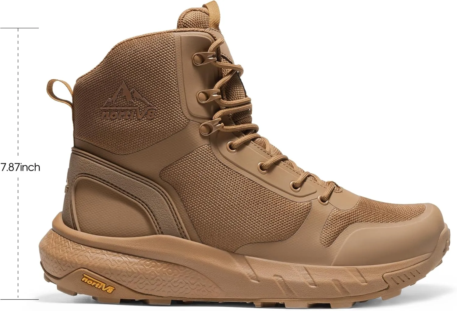 NORTIV 8 Men's Military Tactical Boot Lightweight Comfortable Boots for Work All Day Side Zipper Motorcycle Combat Hiking Boots 8 Inches Metrostrike