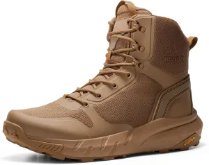 NORTIV 8 Men's Military Tactical Boot Lightweight Comfortable Boots for Work All Day Side Zipper Motorcycle Combat Hiking Boots 8 Inches Metrostrike