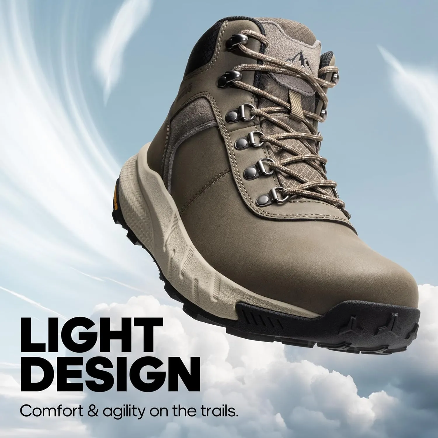 NORTIV 8 Men's Waterproof Hiking Boots Lightweight Outdoor Mid Trekking Leather Shoes DriftShield