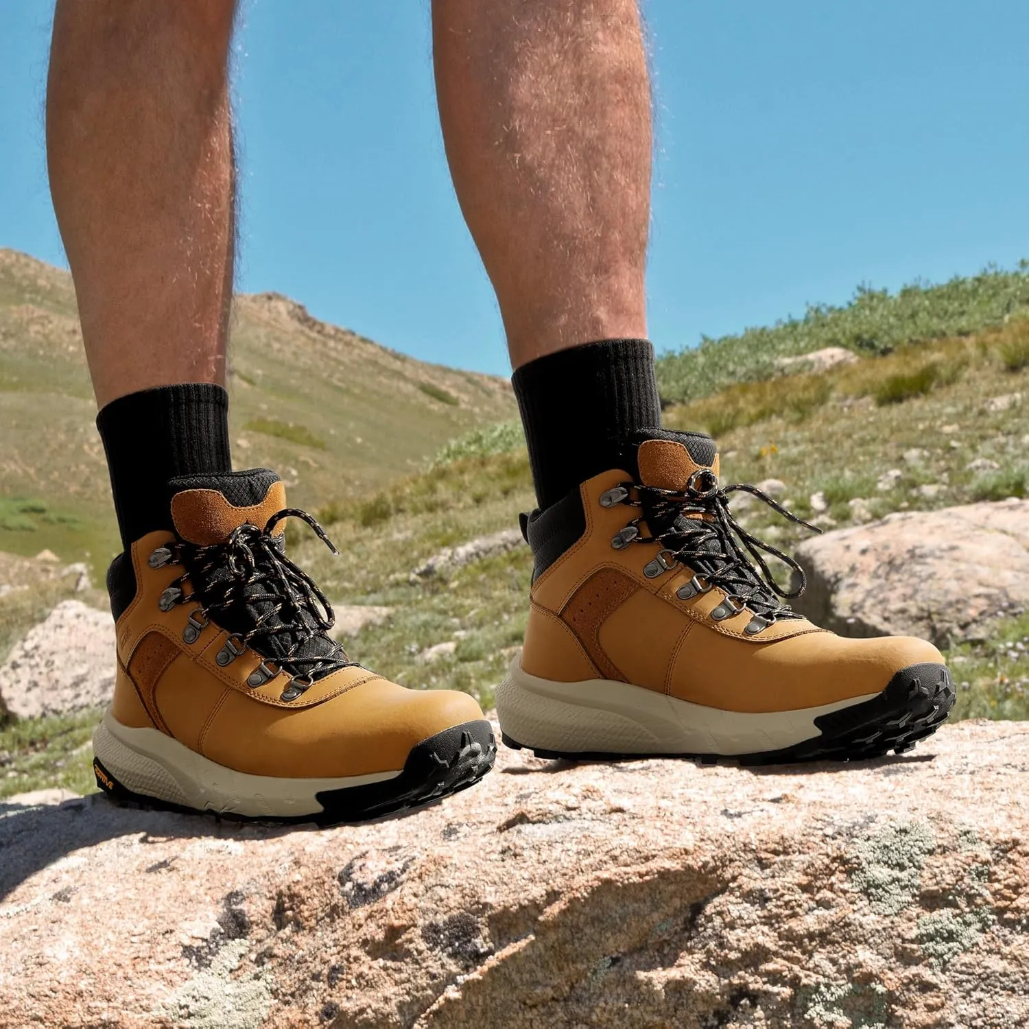 NORTIV 8 Men's Waterproof Hiking Boots Lightweight Outdoor Mid Trekking Leather Shoes DriftShield