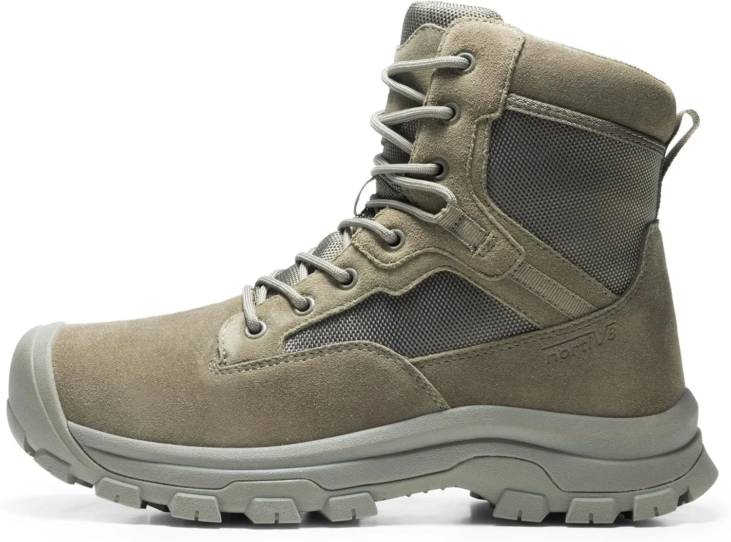 NORTIV 8 Men's Waterproof Work Military Tactical Boots Rubber Toe Leather Outdoor Hiking Motorcycle Combat Boots