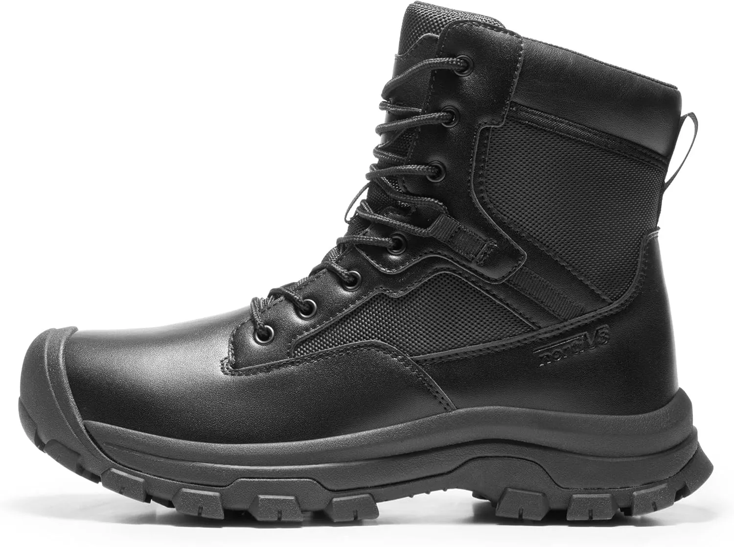 NORTIV 8 Men's Waterproof Work Military Tactical Boots Rubber Toe Leather Outdoor Hiking Motorcycle Combat Boots