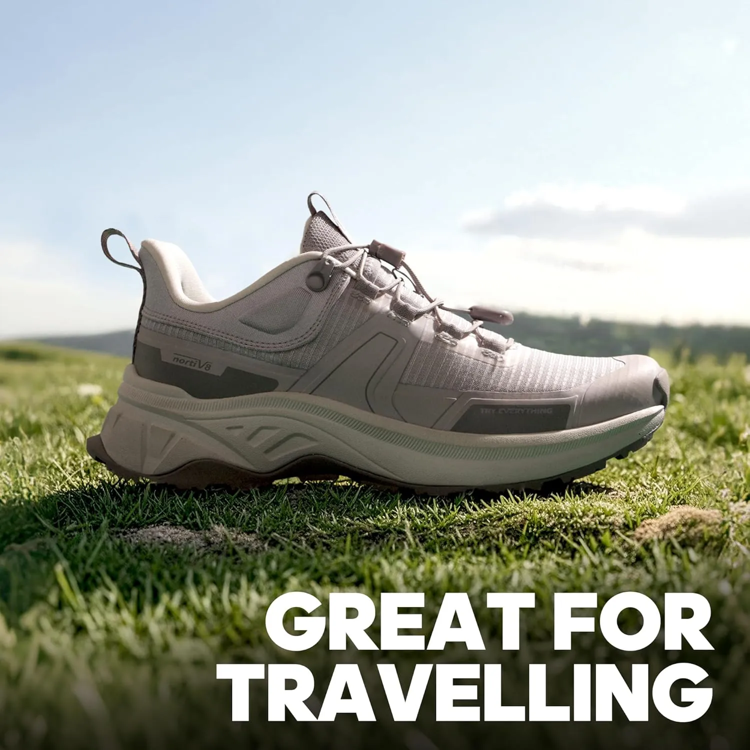 NORTIV 8 Women's Lightweight Hiking Shoes Quick Laces Outdoor Fashion Sneakers