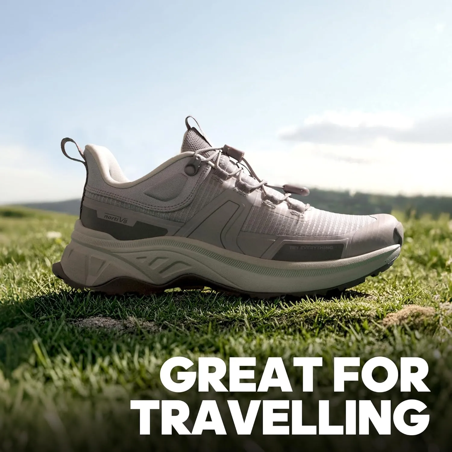 NORTIV 8 Women's Lightweight Hiking Shoes Quick Laces Outdoor Fashion Sneakers