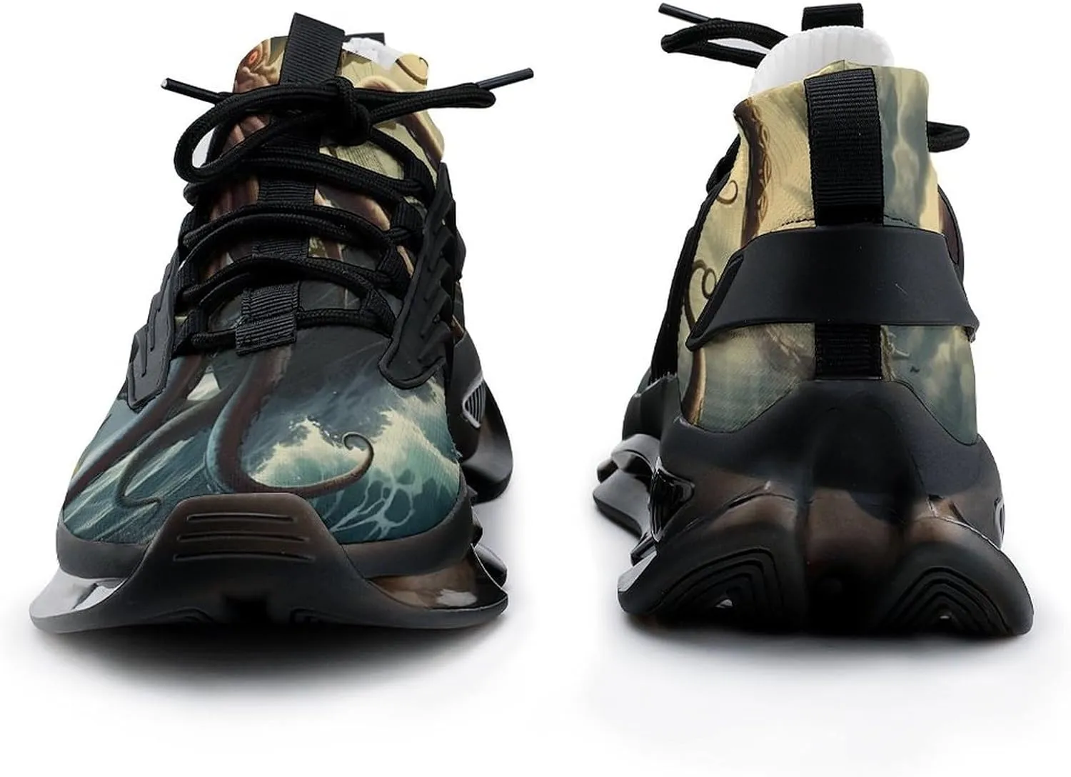Octopus Monster Storm Waves and Sailors Ship Men's Running Shoes Walking Sneakers Athletic Lightweight Breathable Shoes for Women