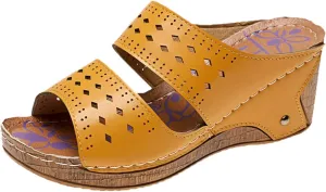 oiangi Women's Sandals Open Toe Hollow Out Wedge Sandals Casual Summer Slip-On Slippers Platform Sandals for Women