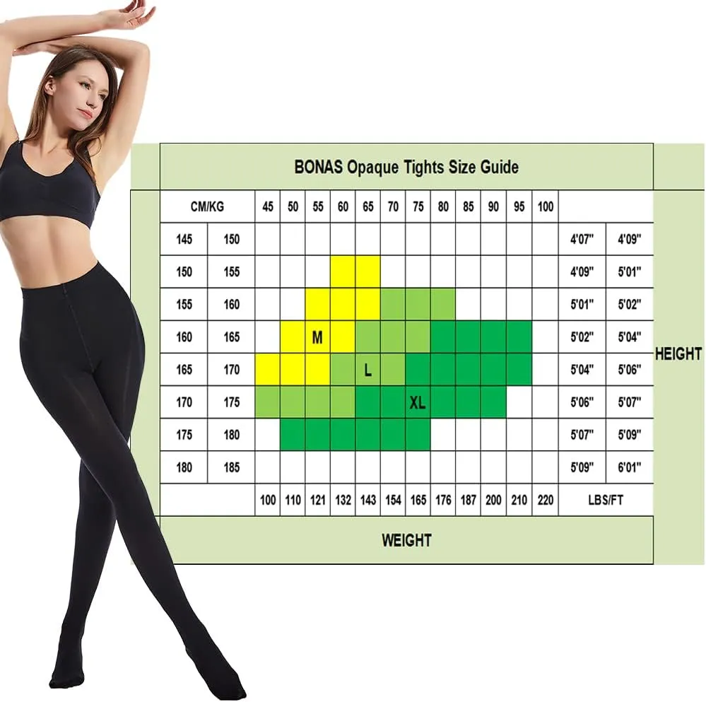 Opaque Tights Control Top - Ultra Comfy 2 Pack 60 Denier Tights High Waist Leggings, for Women, Daily Wearing