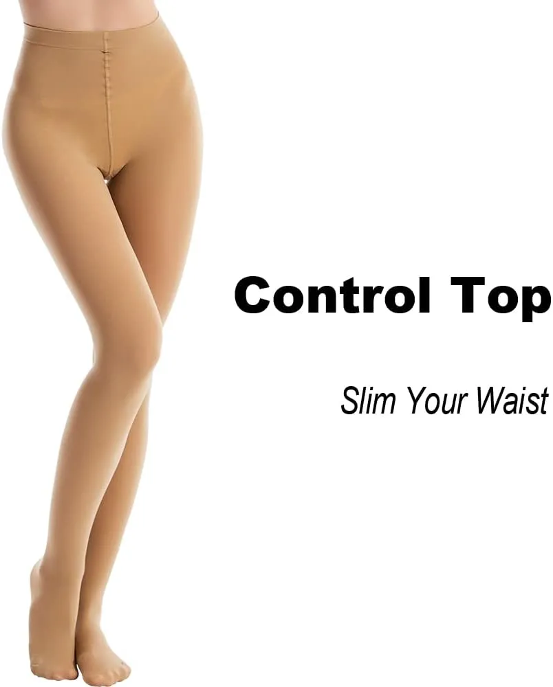 Opaque Tights Control Top - Ultra Comfy 2 Pack 60 Denier Tights High Waist Leggings, for Women, Daily Wearing