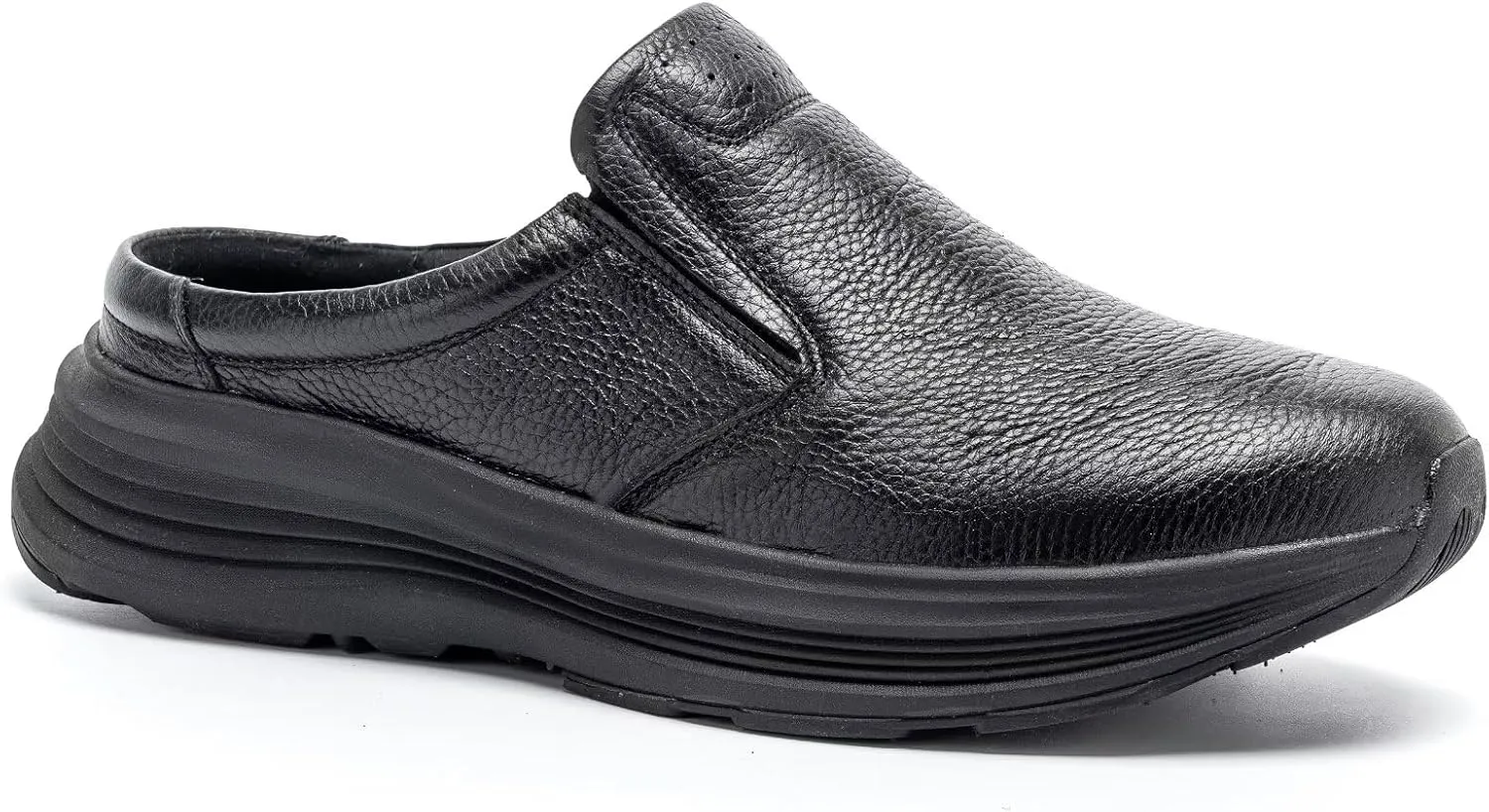 OrthoComfoot Men's Orthopedic Leather Dress Walking Shoes: Comfortable Arch Support Slip-Ons Loafers for Plantar Fasciitis, Casual Business Orthotic Slippers for Foot and Heel Pain Relief