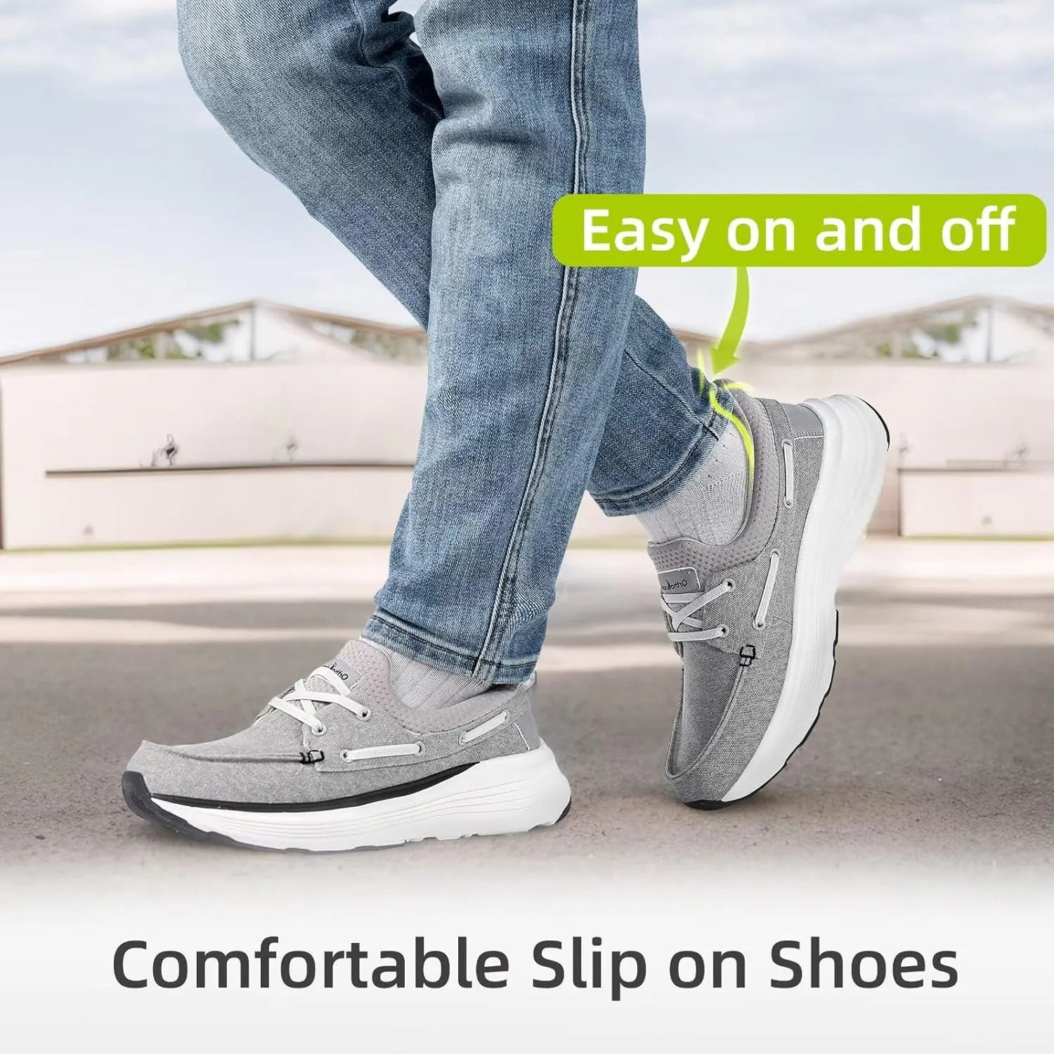 OrthoComfoot Men's Orthopedic Slip On Loafers: Comfortable Arch Support Loafers for Plantar Fasciitis, Orthotic Flat Feet Casual Walking Shoes for Foot and Heel Pain Relief