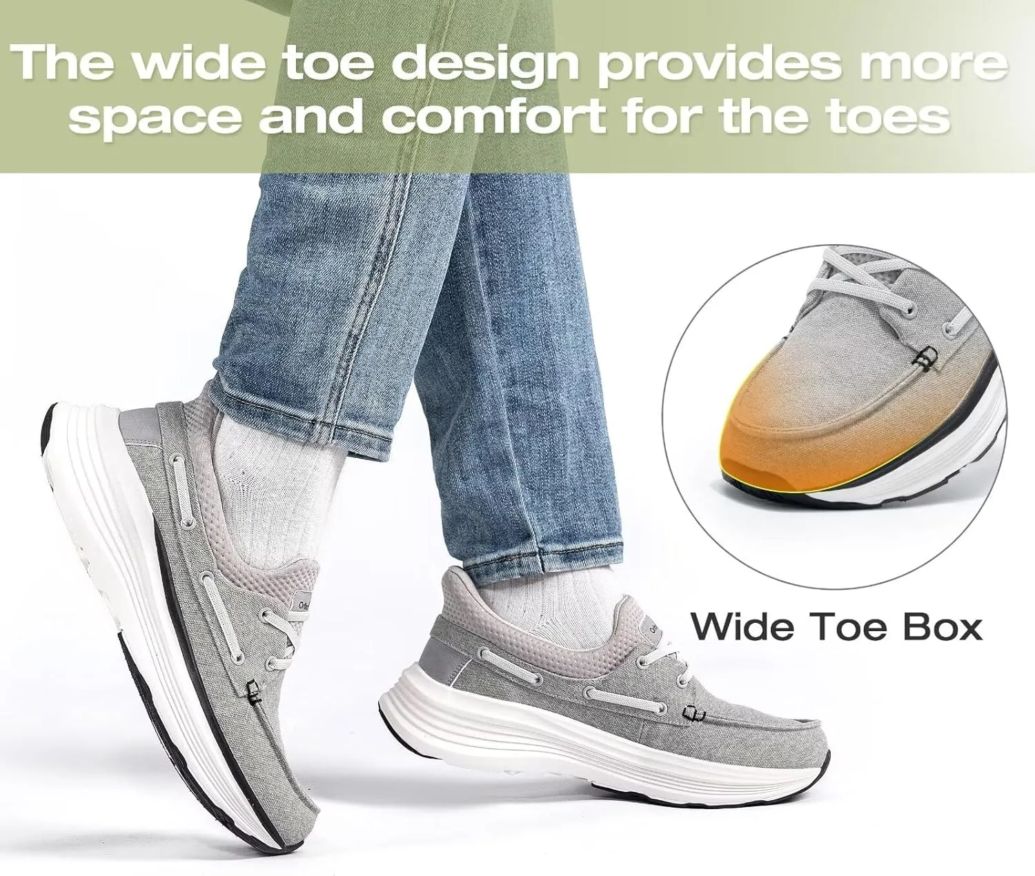 OrthoComfoot Men's Orthopedic Slip On Loafers: Comfortable Arch Support Loafers for Plantar Fasciitis, Orthotic Flat Feet Casual Walking Shoes for Foot and Heel Pain Relief