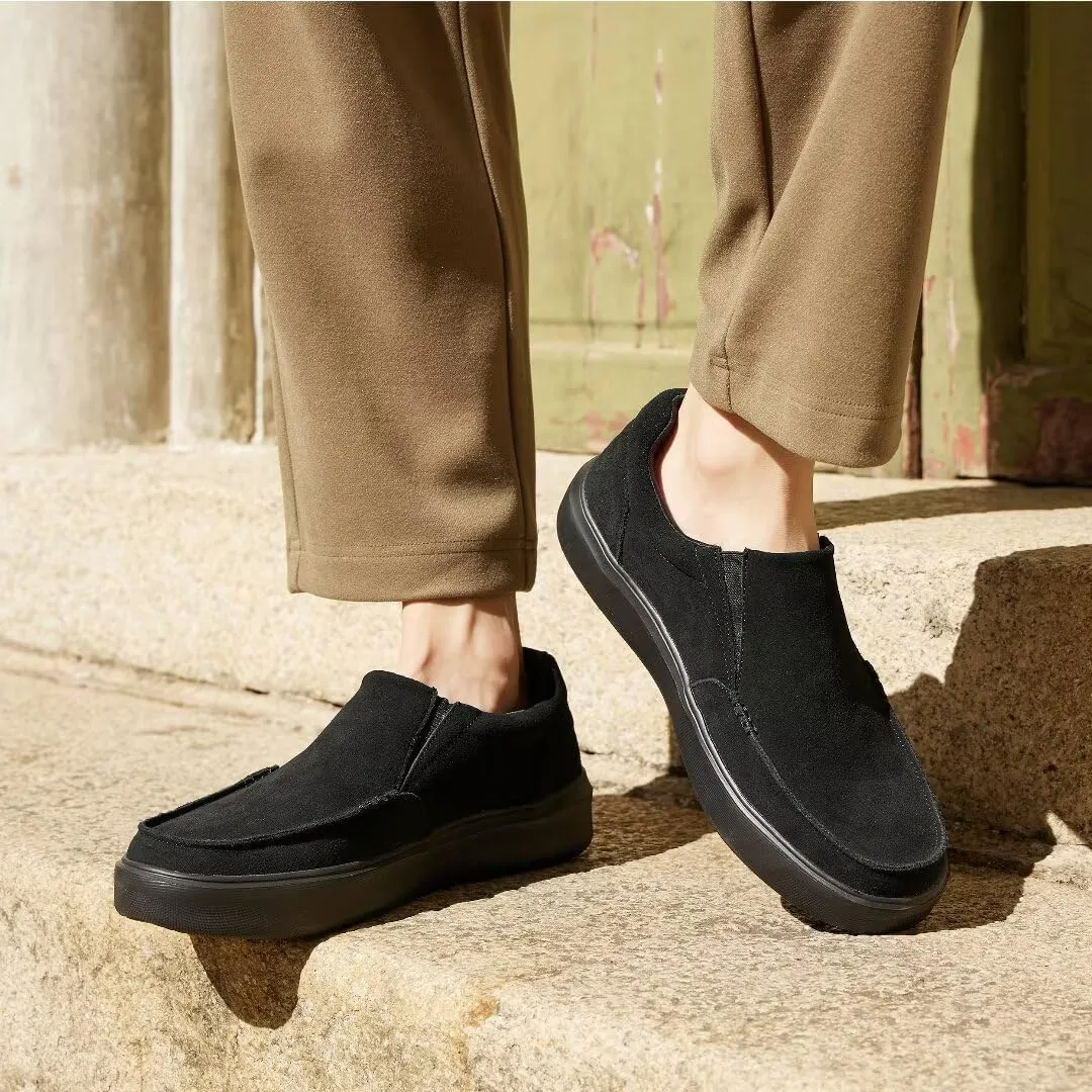 OrthoComfoot Men's Orthopedic Slip-On Loafers Walking Shoes: Casual Arch Support Loafers for Plantar Fasciitis, Comfortable Orthotic Dress Shoes for Foot and Heel Pain Relief