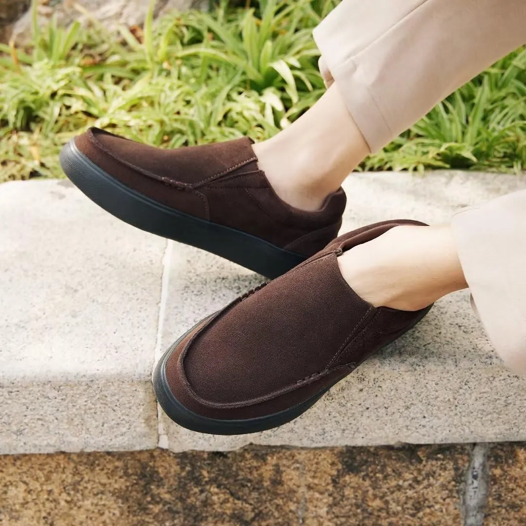 OrthoComfoot Men's Orthopedic Slip-On Loafers Walking Shoes: Casual Arch Support Loafers for Plantar Fasciitis, Comfortable Orthotic Dress Shoes for Foot and Heel Pain Relief