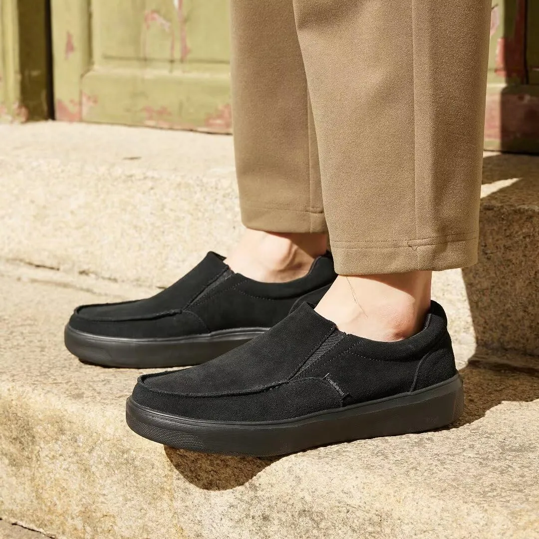 OrthoComfoot Men's Orthopedic Slip-On Loafers Walking Shoes: Casual Arch Support Loafers for Plantar Fasciitis, Comfortable Orthotic Dress Shoes for Foot and Heel Pain Relief
