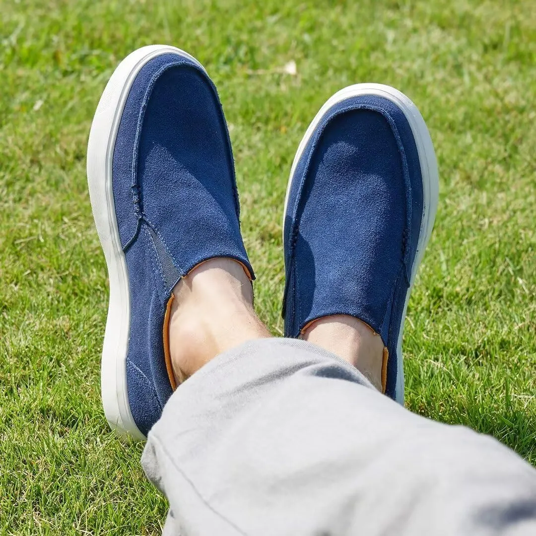 OrthoComfoot Men's Orthopedic Slip-On Loafers Walking Shoes: Casual Arch Support Loafers for Plantar Fasciitis, Comfortable Orthotic Dress Shoes for Foot and Heel Pain Relief